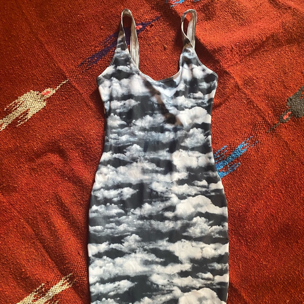 American Apparel mini body-con cloud-print dress